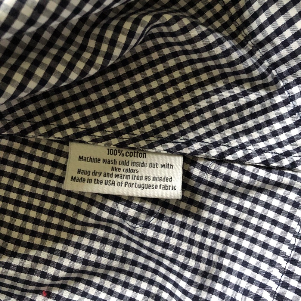 Kikilynn Navy & White gingham Long sleeve cotton Shirt Dress Size 4 - Picture 8 of 11